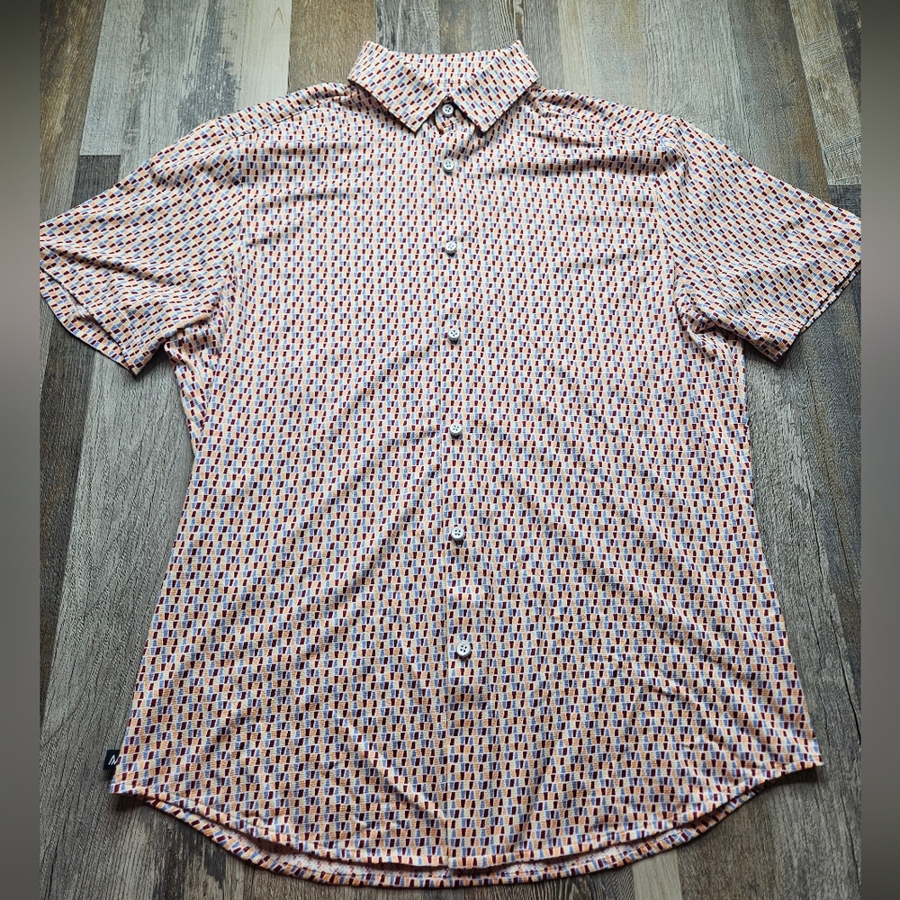 Mizzen+Main Men's Short Sleeve Buttin Down Small Trim Fit